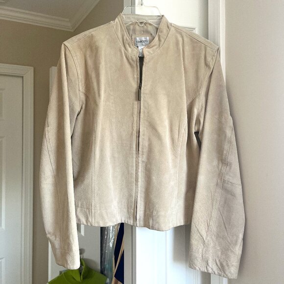 Chico's Tan Leather Jacket - Picture 1 of 6